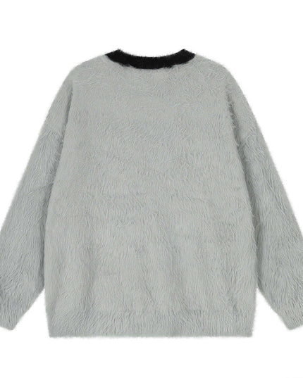 Maison Grozavu Slate Crewneck Edition in signature tone — front view showing the premium woven texture