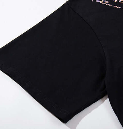 Detail view of Butterfly Print TShirt – Loose Fit showing the short sleeve and soft cotton fabric.