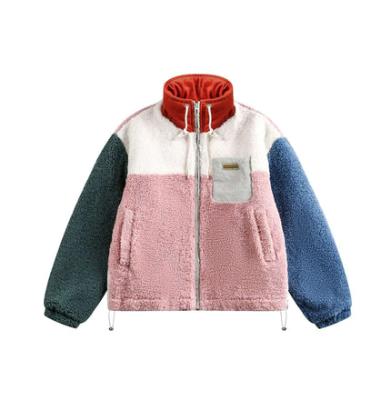 Color Block Quilted Jacket - Loose Fit