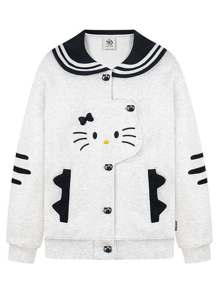 Exclusive Cat Navy Collar Jacket Coat urban aesthetic - Image 6