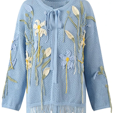 Exclusive Floral Lace Up Knitted urban aesthetic - Image 7