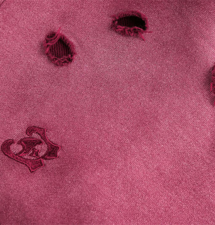 Half-Zip Printed Hoodie – Loose Fit featuring distressed details and soft fabric.