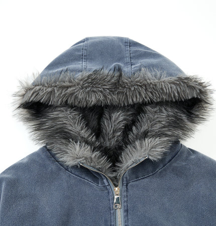 Wollkragen Fleece Baumwolljacke