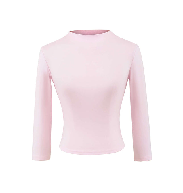 Top cu guler înalt pe jumătate, elastic