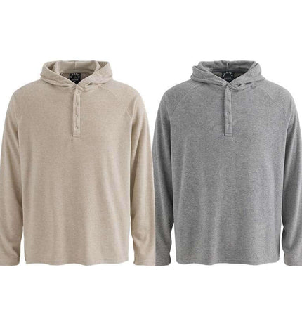 Half-Open Collar Hooded Top – Loose Fit in Apricot and Gray, combining style with comfort for everyday wear.