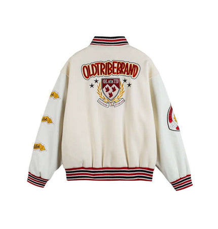 Buchstaben-Patchwork-Jacke - Lockere Passform