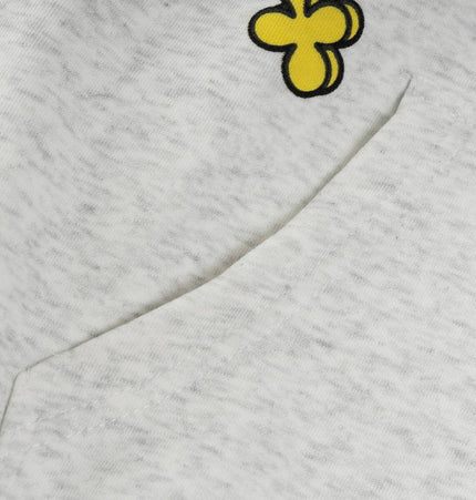 Casual Fit Plum Blossom Retro Hoodie close-up of floral embroidery detail on soft fabric.