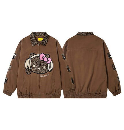 Cartoon-Patch-Jacke - Lockere Passform