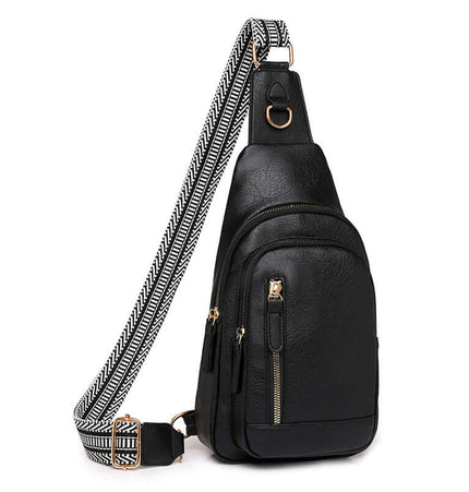 Geantă de piele moale retro versatilă pentru piept