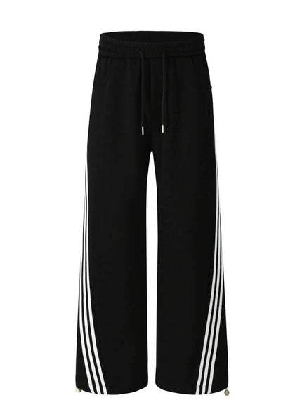 Back view of Gray striped drape wide by Grozavu