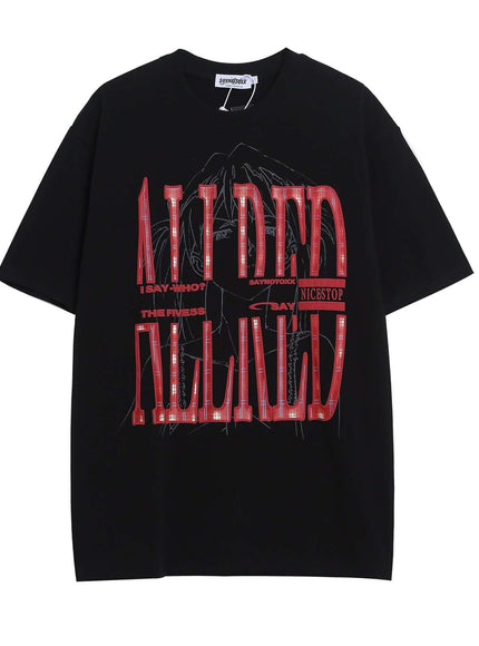 Black bubble letter print short top with Grozavu logo