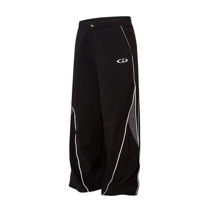 Outdoor Casual Retro Patchwork Pants in black with white detailing and a relaxed fit for stylish comfort.