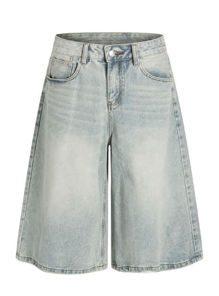 Front view of Denim Shorts End Pants - Grozavu brand streetwear