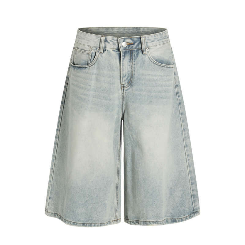 S denim shorts end pants with Grozavu logo
