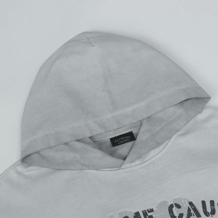 Retro Letter Print Hoodie – Loose Fit with hood detail and soft cotton fabric.