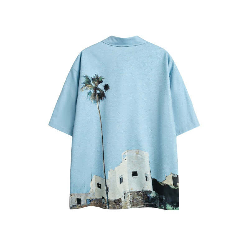 Blue outdoor shirt with Grozavu logo