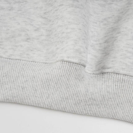 Casual Fit Plum Blossom Retro Hoodie grey fabric detail with ribbed hem and plush texture