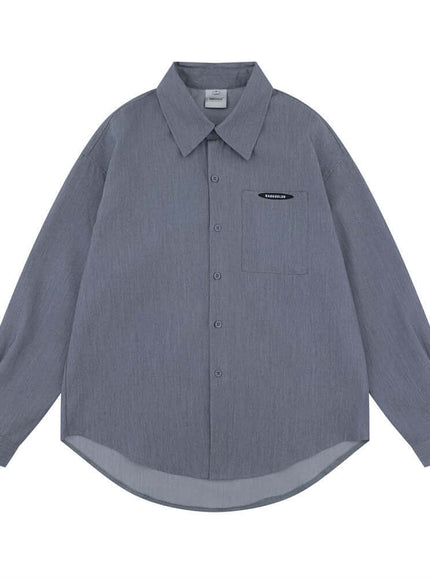 Exclusive Solid Color Long Sleeve Shirt urban aesthetic - Image 5