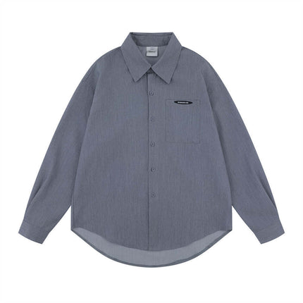 Exclusive Solid Color Long Sleeve Shirt urban aesthetic - Image 5