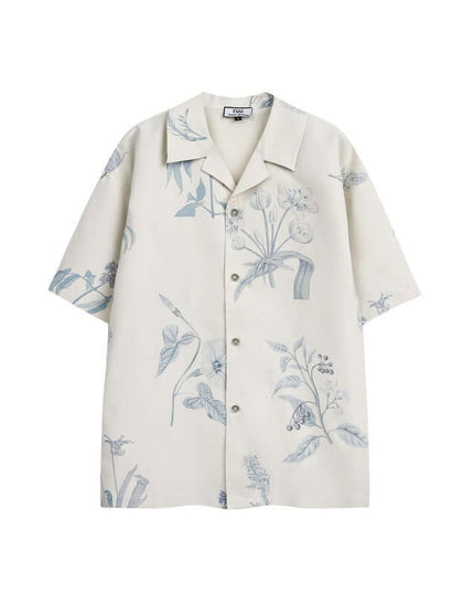 Maison Grozavu Elevated Quartz Shirt in neutral — front view showing the clean silhouette and premium fabric construction