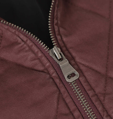 Close-up of the zipper on the Casual Distressed Zipper Hoodie – Loose Fit, showcasing its vintage design and fabric texture.