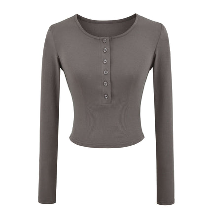 V-Ausschnitt Langarmshirt - Schmale Passform