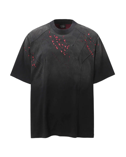 Maison Grozavu Quiet Quartz Tee in signature tone — front view showing the reinforced stitching on the hem