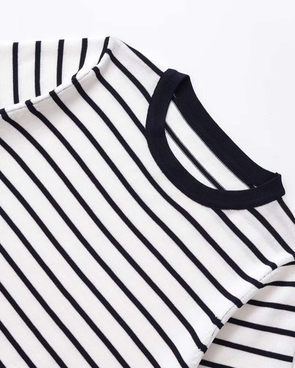 Maison Grozavu Ivory Tee Weave in signature tone — front view showing the seamless shoulder transition