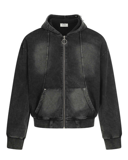 Maison Grozavu Onyx Crewneck Volume in signature tone — front view showing the reinforced stitching on the hem