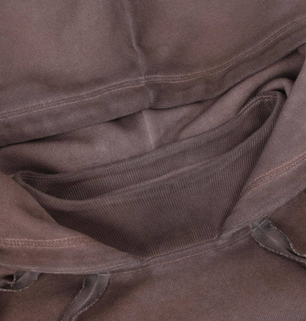 Old Patchwork Hoodie – Loose Fit showing a close-up of the hood and fabric texture.