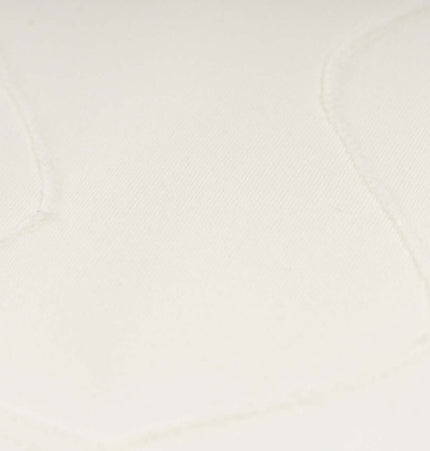 Close-up of the fabric texture featuring embroidered detail on the Embroidered Letter Hoodie – Loose Fit.
