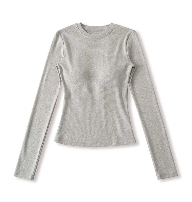 Top elastic cu umplutură, ajustat, cu mâneci lungi