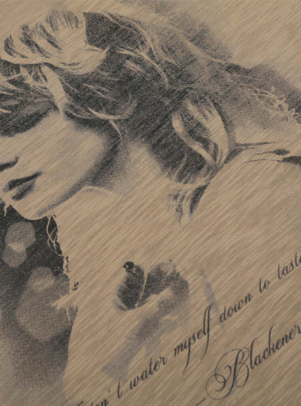 Back view of White character printed t-shirt long sleeve by Grozavu