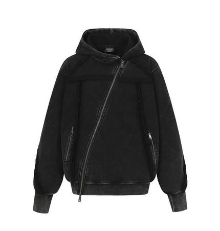Exclusive Urban Hooded Sweatshirt Jacket Deconstructed urban aesthetic - Image 5