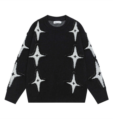 Exclusive Cross Star Jacquard Round Sweater urban aesthetic - Image 5