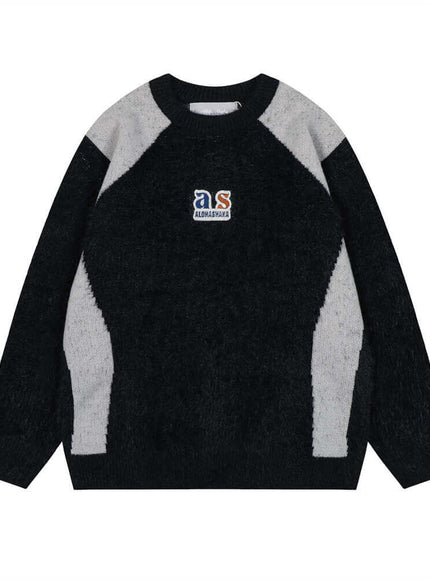 Model wearing Gray imitation mink fur sweater by Grozavu