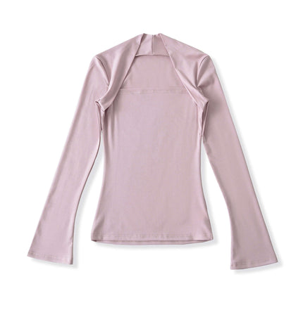 Bluză cu mânecă lungă și decolteu pătrat