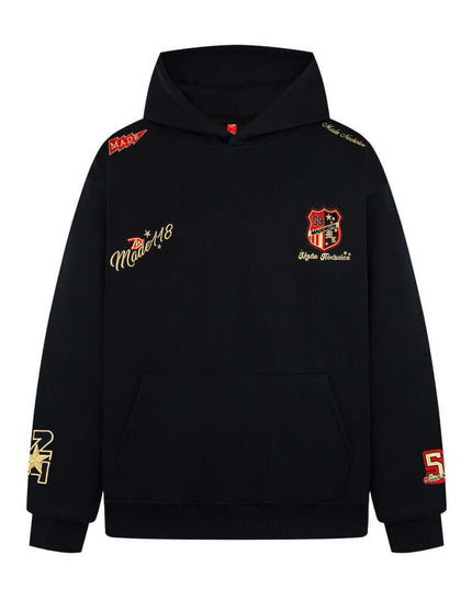 Maison Grozavu Ash Hoodie Drape in signature tone — front view showing the structured collar construction