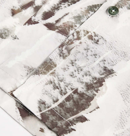 Oil Painting Print Shirt - Loose Fit featuring an intricate oil painting texture in neutral tones.