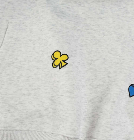 Casual Fit Plum Blossom Retro Hoodie featuring colorful embroidered designs on a light gray fabric.