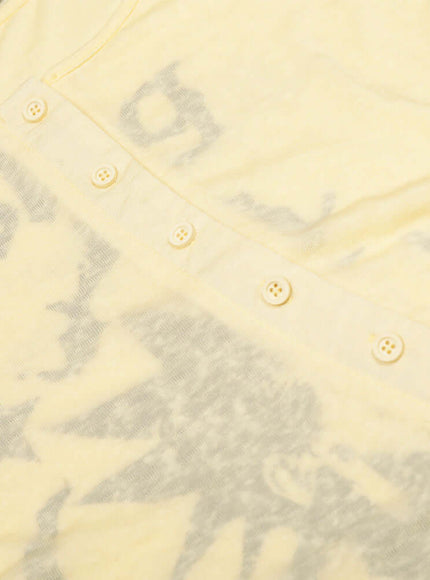 Back view of White abstract print round neck sleeve by Grozavu