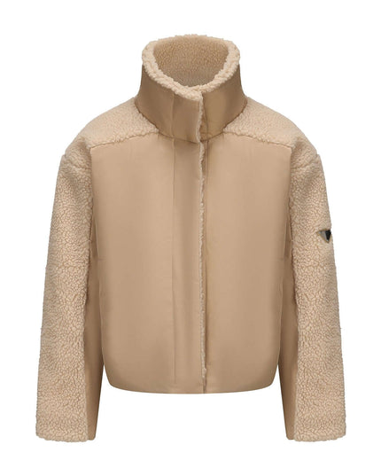 Maison Grozavu Architectural Ivory Top in neutral — front view showing the clean silhouette and premium fabric construction