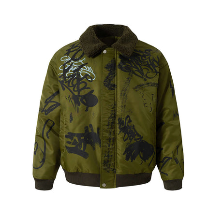 Retro Floral Padded Jacket – Loose Fit with vintage-inspired street style and bold graphics.