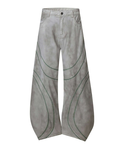 Maison Grozavu Chalk Denim Profile in neutral — front view showing the clean silhouette and premium fabric construction