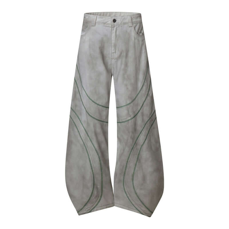 Maison Grozavu Chalk Denim Profile in neutral — front view showing the clean silhouette and premium fabric construction