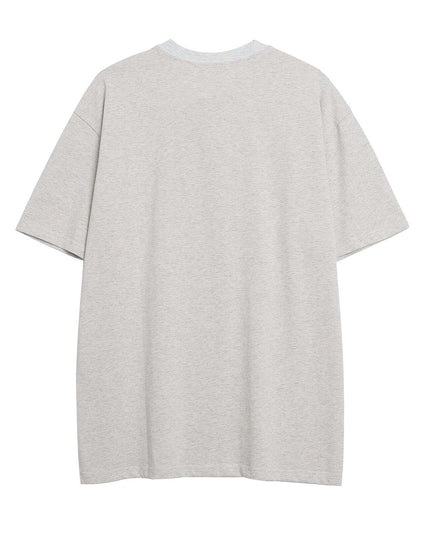 Maison Grozavu Timeless Sable Tee in signature tone — front view showing the seamless shoulder transition