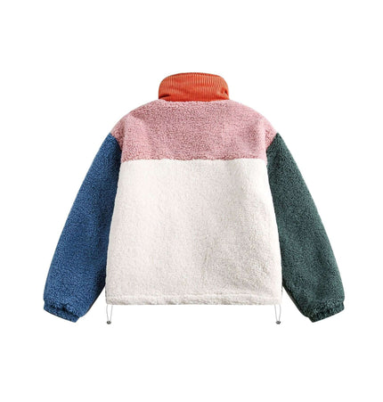 Color Block Quilted Jacket - Loose Fit