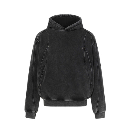 Washed Distressed Hoodie - Loose Fit