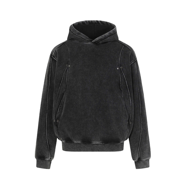 Washed Distressed Hoodie - Loose Fit
