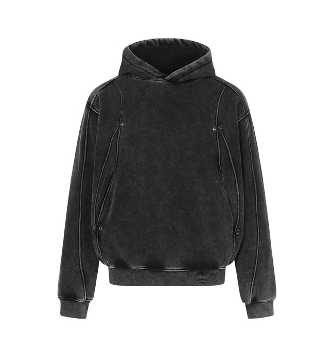 Gewaschene, abgenutzte Kapuzenjacke - Lockere Passform